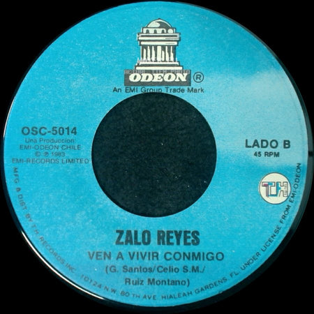 Zalo Reyes - Motivo Y Razon / Ven A Vivir Conmigo side B