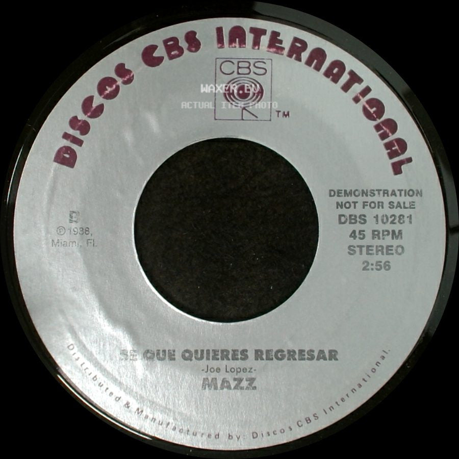 Mazz - Se Que Quieres Regresar / Se Que Quieres Regresar side B