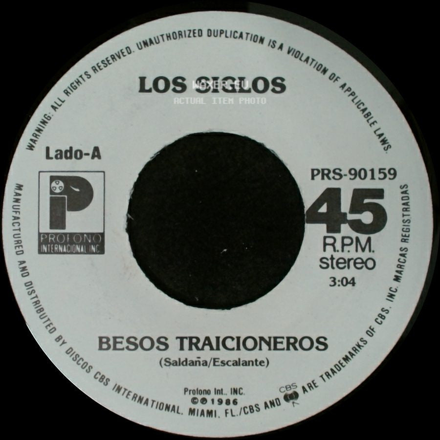 Los Siglos - De Nada Vale / Besos Traicioneros side B