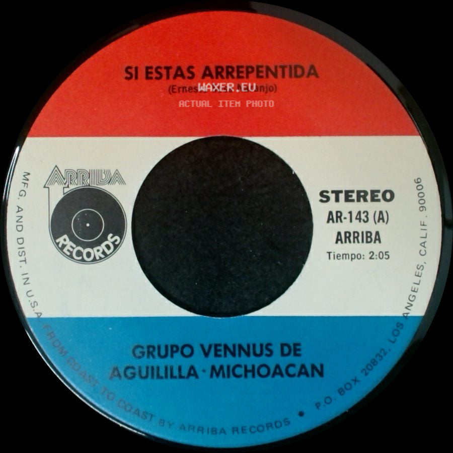 Grupo Vennus De Aguililla - Michoacan - Celos De Ti / Si Estas Arrentida side B