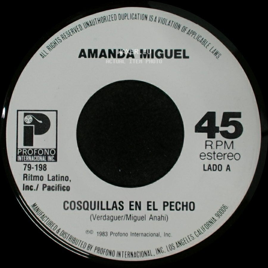 Amanda Miguel - Cosquillas En El Pecho / Igual Que Un Avion side A