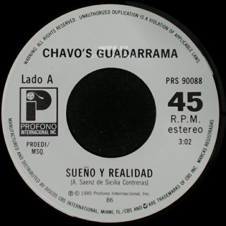 Chavo's Guadarrama - Sueño Y Realidad / Ven Ven Corazon side A