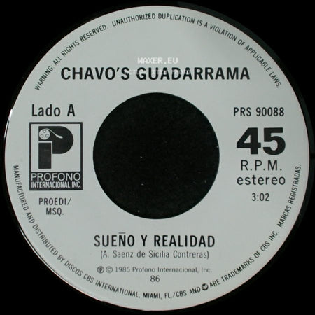 Chavo's Guadarrama - Sueño Y Realidad / Ven Ven Corazon side A