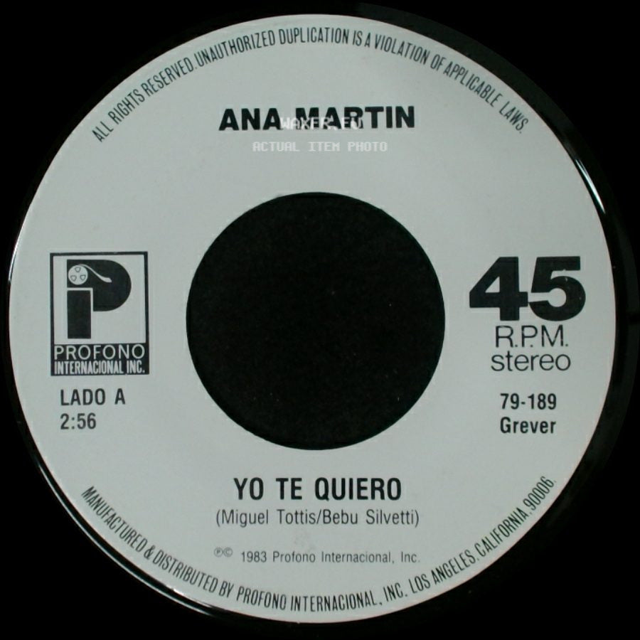 Ana Martin - Yo Te Quiero / Rutina side A