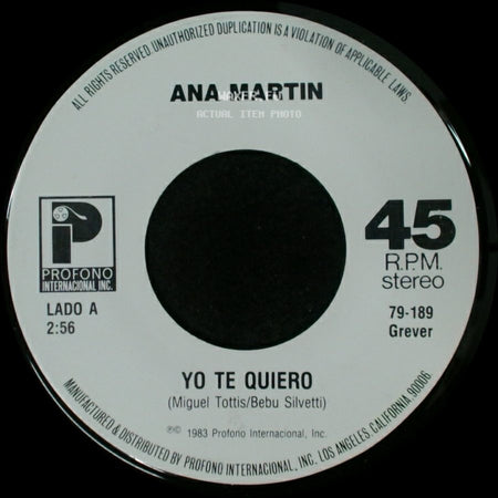 Ana Martin - Yo Te Quiero / Rutina side A