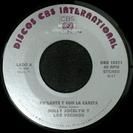 Milly Jocelyn Y Los Vecinos - Pa'lante Y Con La Careta / Fichas Blancas side A