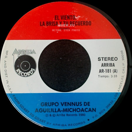 Grupo Vennus De Aguililla-Michoacan - El Viento / La Brisa Y Tu Recuerdo (Israel) / Amargo Dolor (D.A.R.) side A