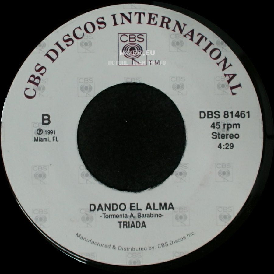 Triada - Contigo -Jorge Luis Piloto- / Dando El Alma side B