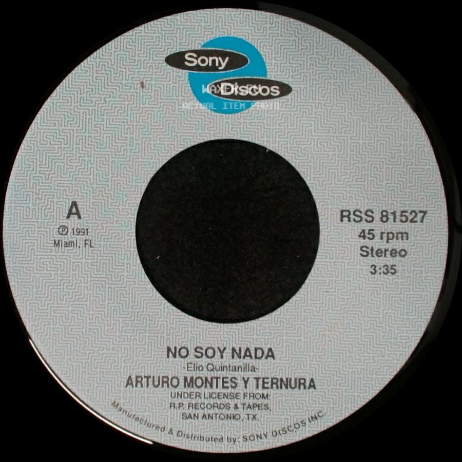 Arturo Montes Y Ternura - No Soy Nada / No Soy Nada side A