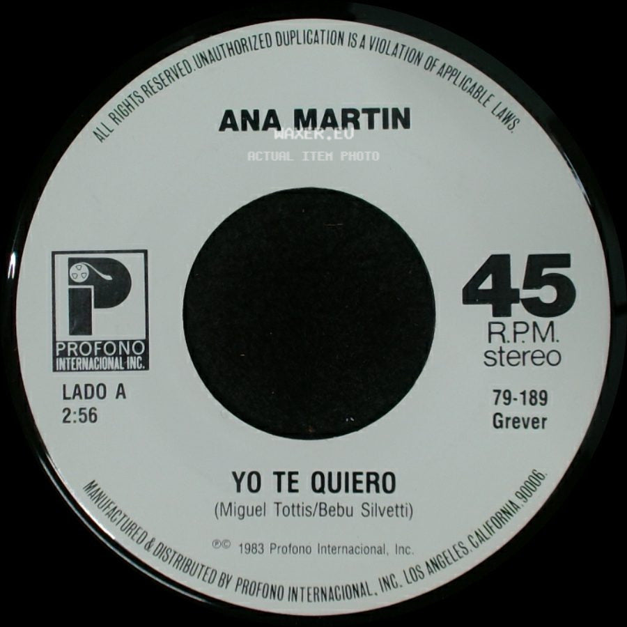 Ana Martin - Yo Te Quiero / Rutina side A