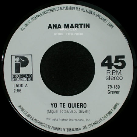 Ana Martin - Yo Te Quiero / Rutina side A