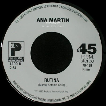 Ana Martin - Yo Te Quiero / Rutina side B