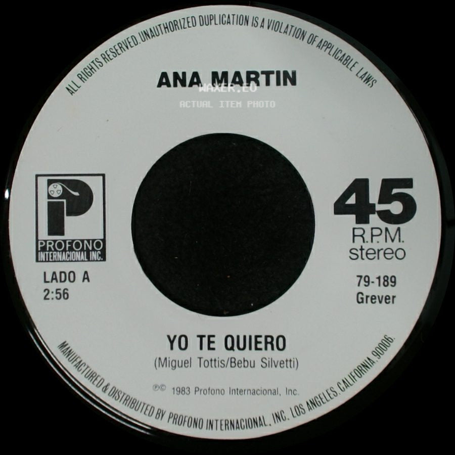 Ana Martin - Yo Te Quiero / Rutina side A
