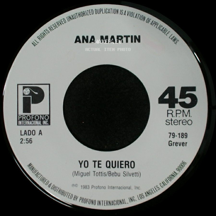 Ana Martin - Yo Te Quiero / Rutina side A