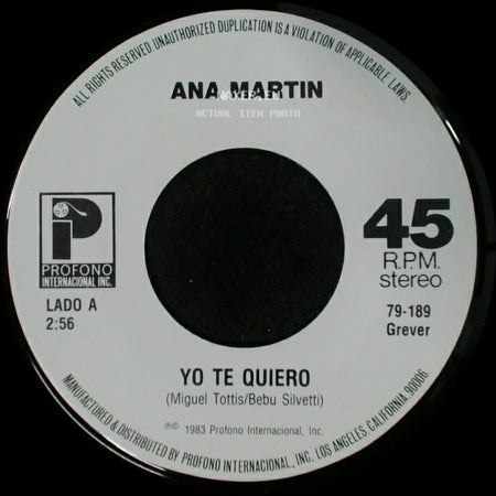 Ana Martin - Yo Te Quiero / Rutina side A