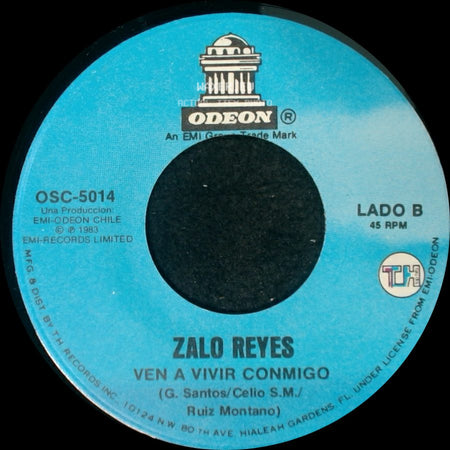 Zalo Reyes - Motivo Y Razon / Ven A Vivir Conmigo side B