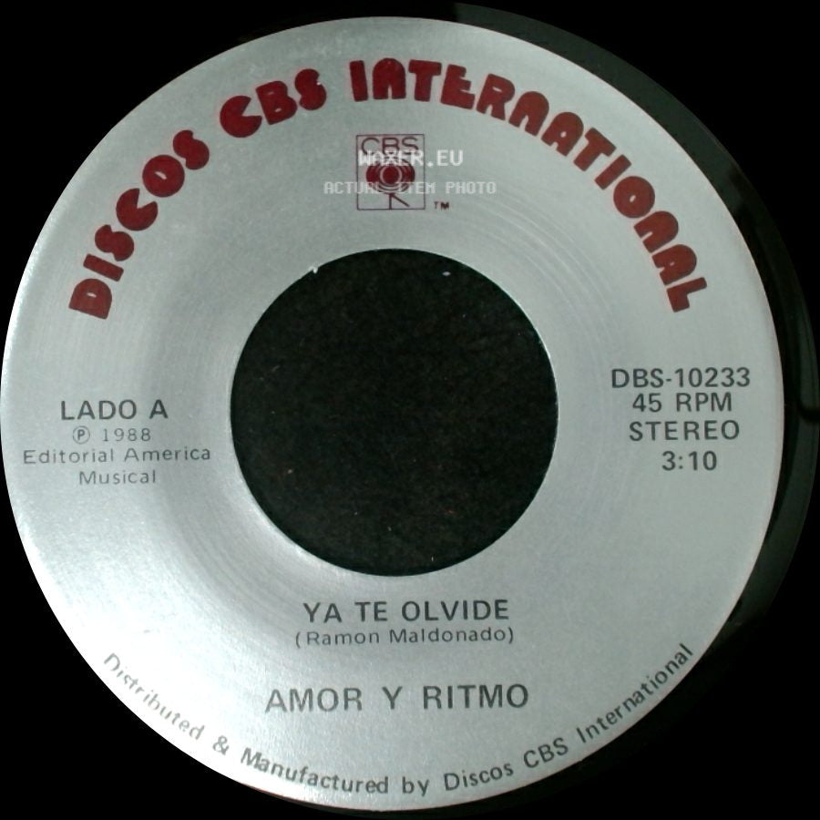 Amor Y Ritmo - Ya Te Olvide / Ya Te Olvide side A