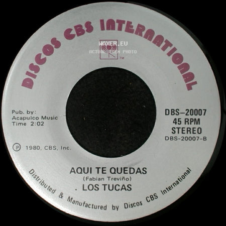 Los Tucas - Ya Me Canse / Aqui Te Quedas side B