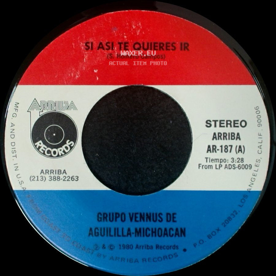 Grupo Vennus De Aguililla-Michoacan - Si Asi Te Quieres Ir / No Hay Novedad side A