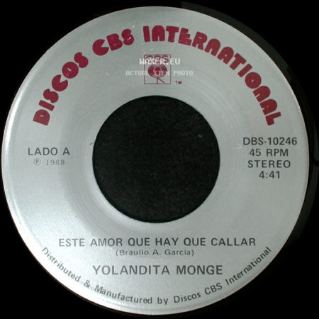 Yolandita Monge - Este Amor Que Hay Que Callar / Este Amor Que Hay Que Callar side B