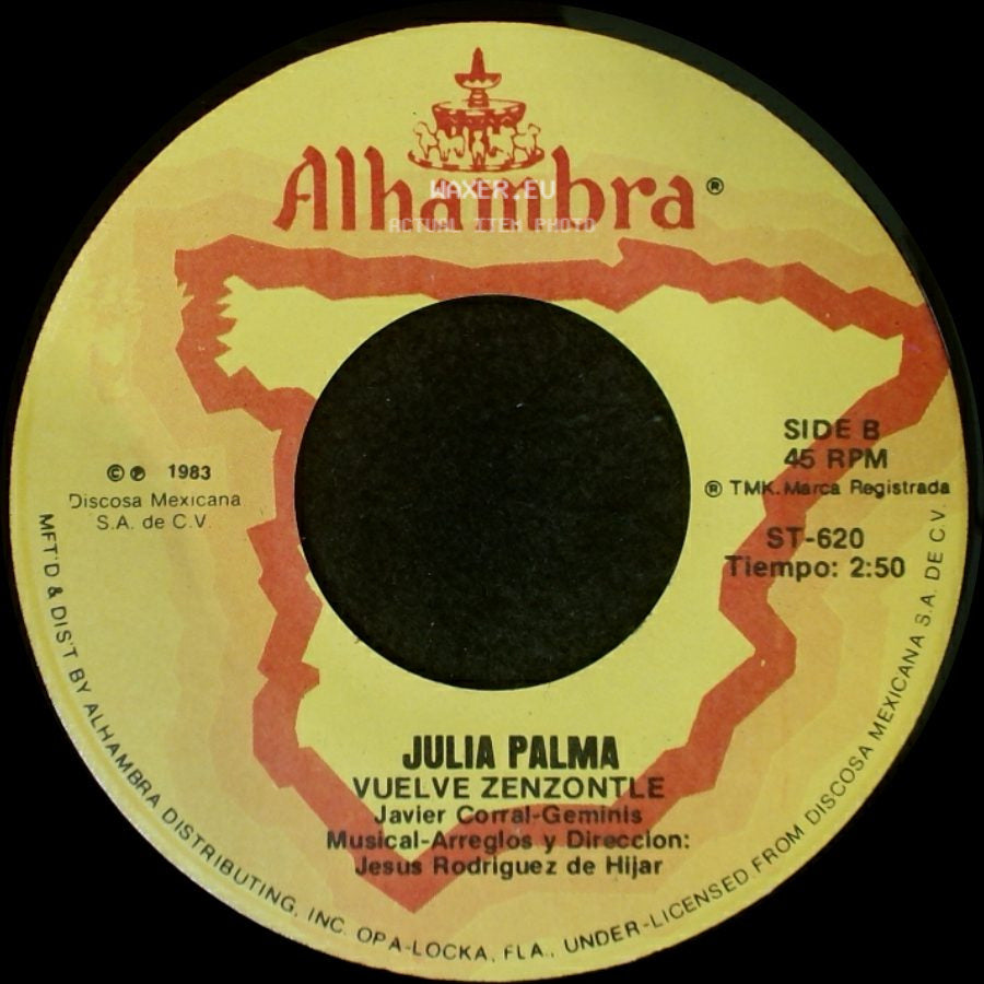 Julia Palma - Muriendo A Solas / Vuelve Zenzontle side B