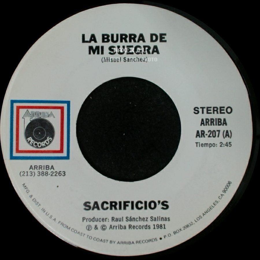 Sacrificio's - La Burra De Mi Suegra / Deseo Que Seas Feliz side A