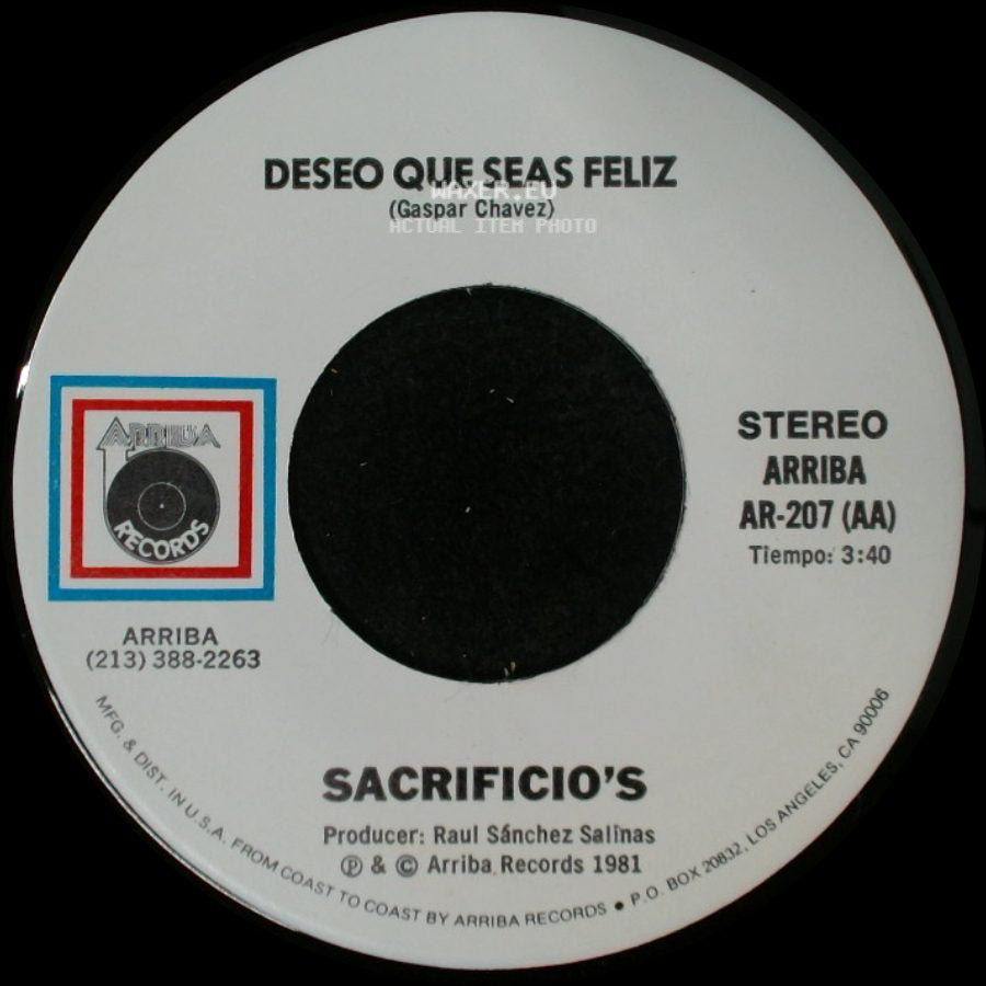 Sacrificio's - La Burra De Mi Suegra / Deseo Que Seas Feliz side B