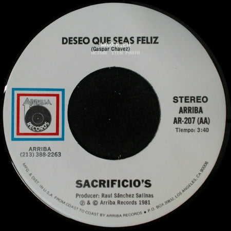 Sacrificio's - La Burra De Mi Suegra / Deseo Que Seas Feliz side B