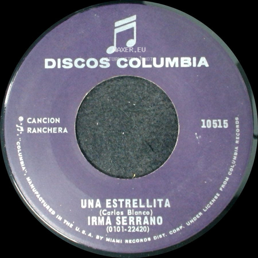 Irma Serrano - Los Ejes De Mi Carreta / Una Estrellita side B
