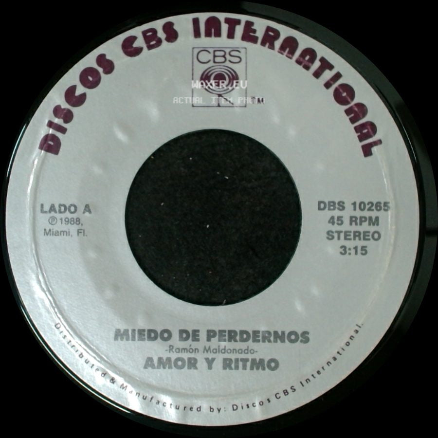 Amor Y Ritmo - Miedo De Perdernos / Ya Te Olvide -Ramón Maldonado- side A