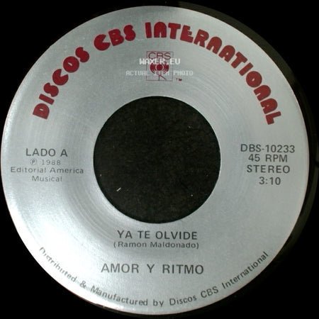Amor Y Ritmo - Ya Te Olvide / Ya Te Olvide side A