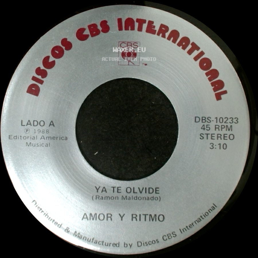 Amor Y Ritmo - Ya Te Olvide / Ya Te Olvide side A