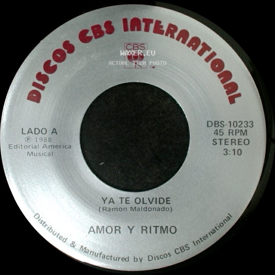 Amor Y Ritmo - Ya Te Olvide / Ya Te Olvide side A