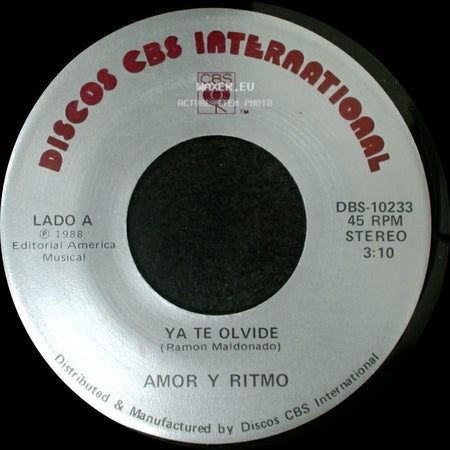 Amor Y Ritmo - Ya Te Olvide / Ya Te Olvide side A