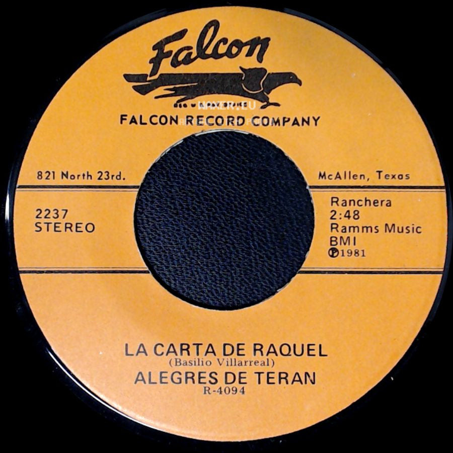 Alegres De Teran - La Carta De Raquel / La Traicionera side A
