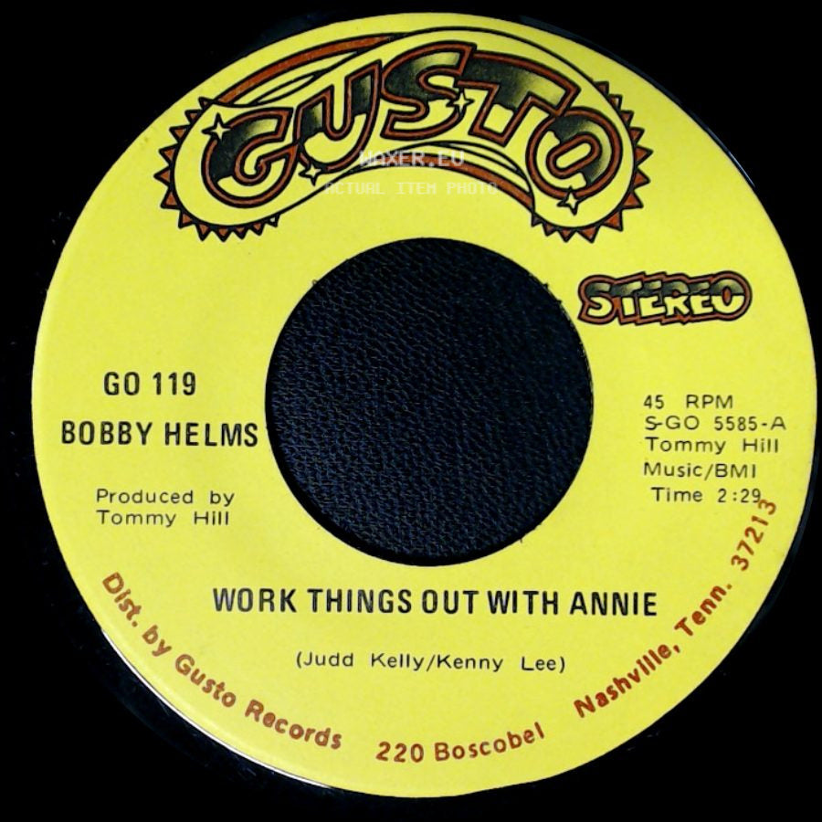 Bobby Helms - With Jenny On My Mind / Work Things Out With Annie side B