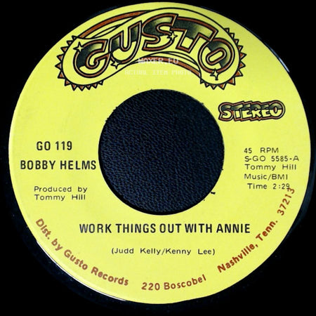 Bobby Helms - Work Things Out With Annie / With Jenny On My Mind side A
