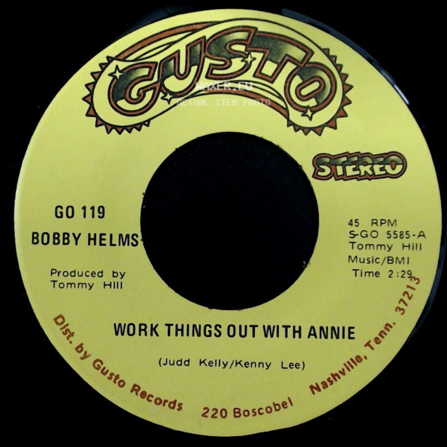 Bobby Helms - Work Things Out With Annie / With Jenny On My Mind side A