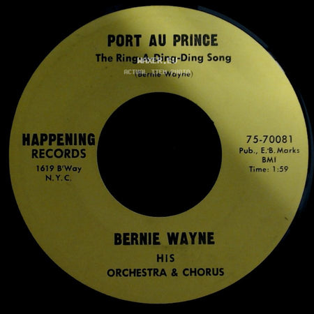 Bernie Wayne - There She Is -- Miss America / Port Au Prince The Ring-A-Ding-Ding Song side B