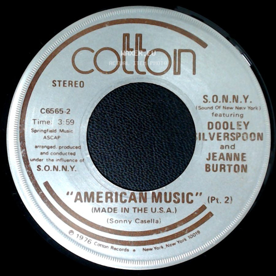 S.O.N.N.Y. Featuring Dooley Silverspoon And Jeanne Burton - American Music (Pt. 1) / American Music (Pt. 2) side B