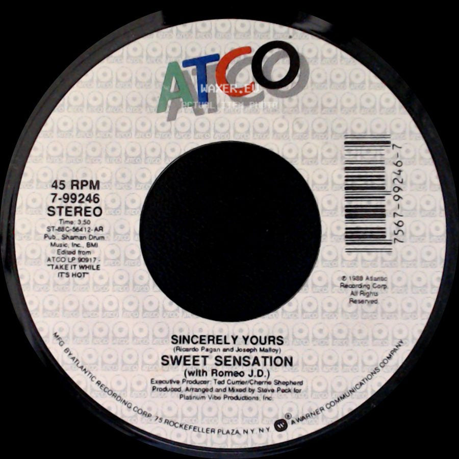 Sweet Sensation (With Romeo J.D.) / Sweet Sensation - Sincerely Yours (Spanish Version) / Sincerely Yours side B