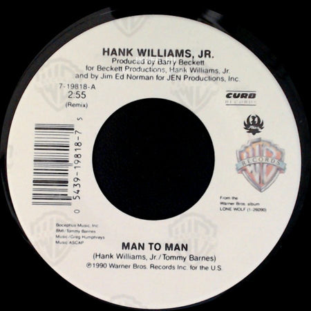 Hank Williams, Jr. - Man To Man / Whiskey Bent And Hell Bound side A