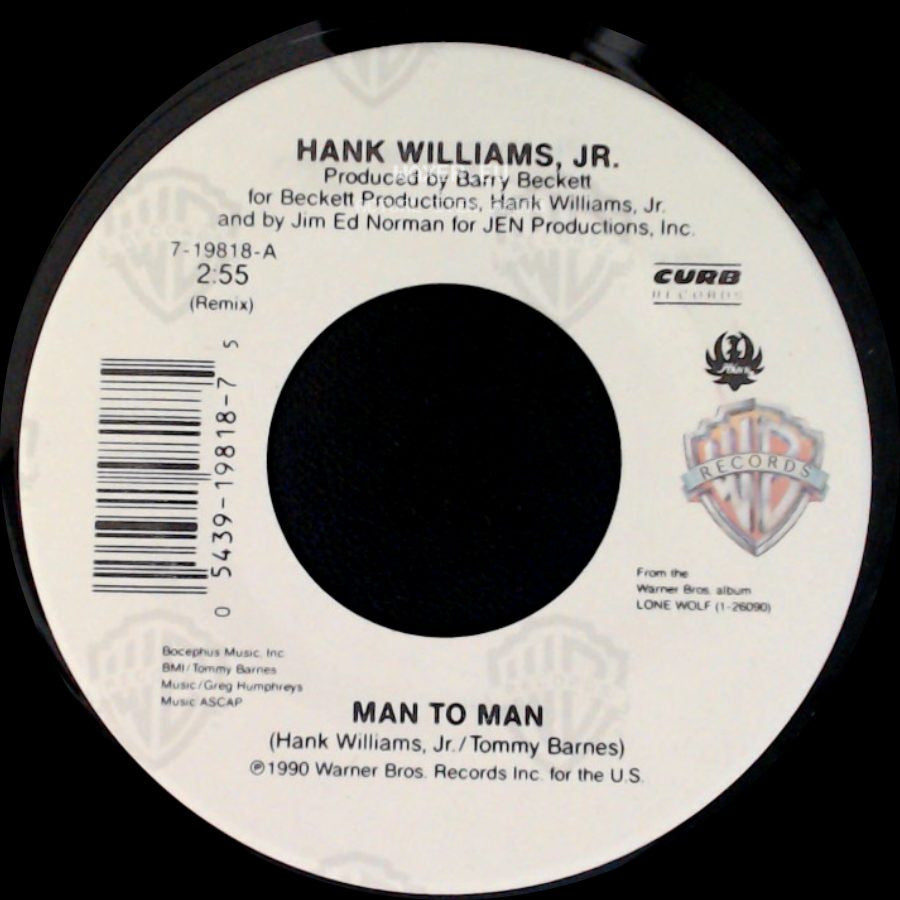 Hank Williams, Jr. - Man To Man / Whiskey Bent And Hell Bound side A