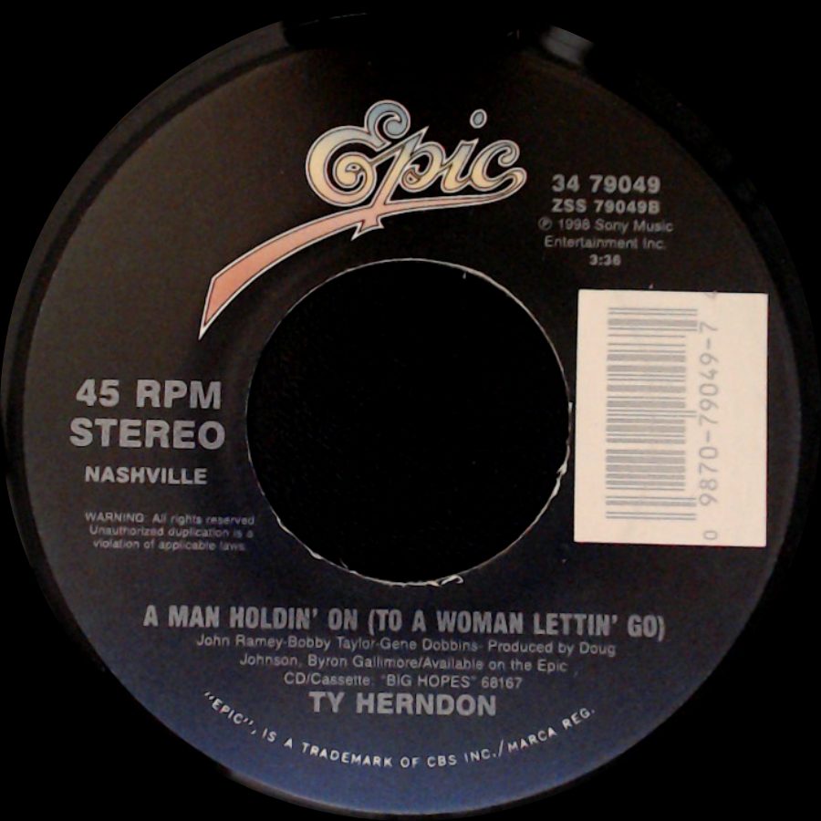 Ty Herndon - A Man Holdin' On (To A Woman Lettin' Go) / It Must Be Love side A