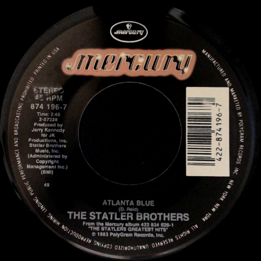 The Statler Brothers - More Than A Name On A Wall / Atlanta Blue side B