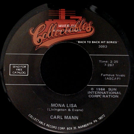 Carl Mann / Charlie Rich - Mona Lisa / Lonely Weekends side A