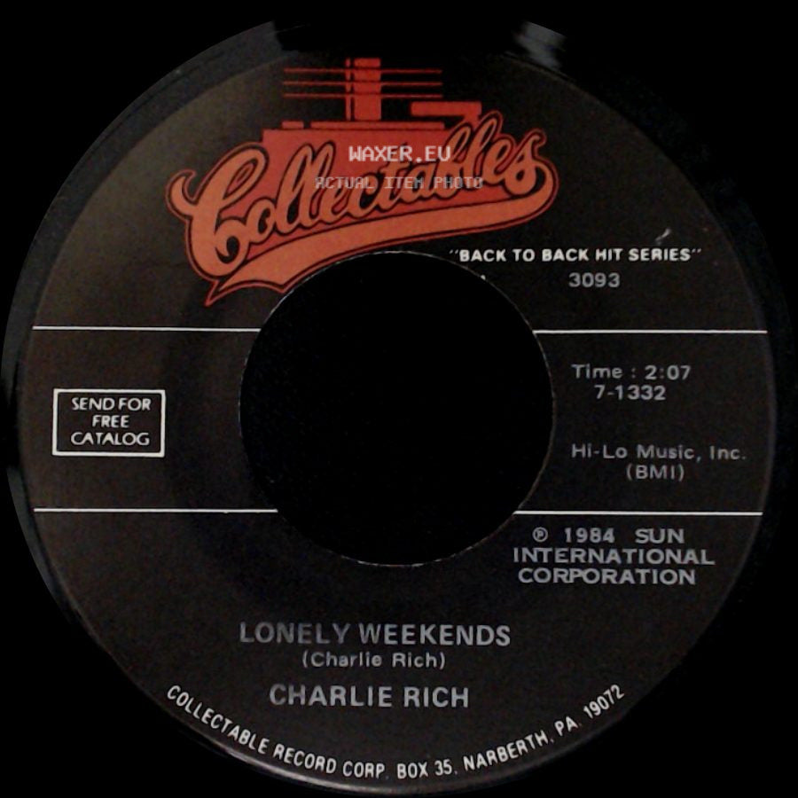 Carl Mann / Charlie Rich - Mona Lisa / Lonely Weekends side B