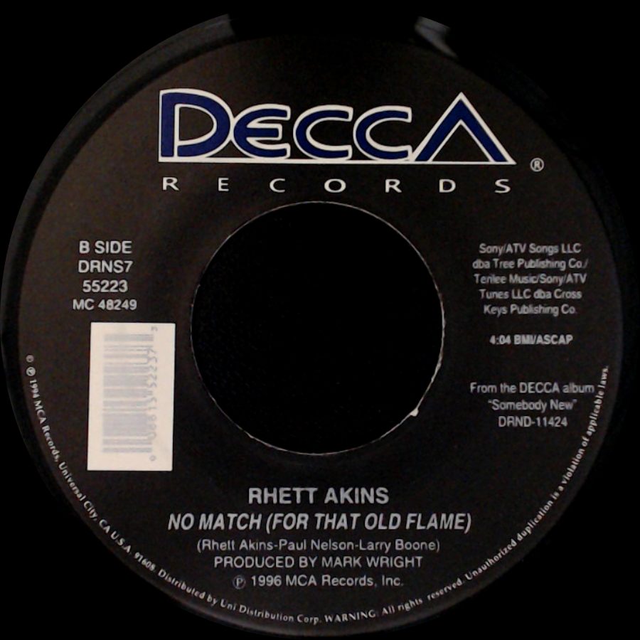 Rhett Akins - Love You Back / No Match (For That Old Flame) side B