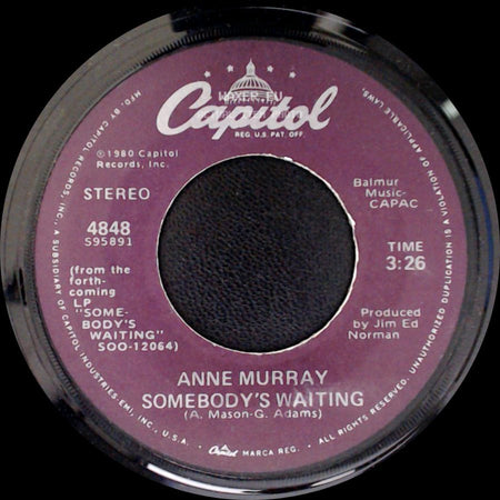 Anne Murray - Lucky Me / Somebody's Waiting side B