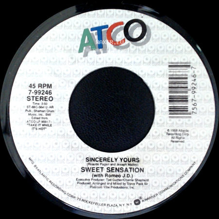 Sweet Sensation (With Romeo J.D.) - Sincerely Yours / Sincerely Yours Spanish Version side A